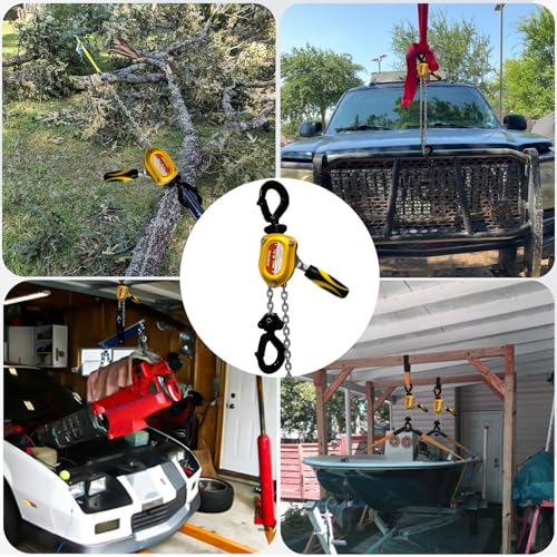 KITUYOTO Mini talha de corrente de 1/2 tonelada (599 kg) - Guincho de corrente de alavanca manual co