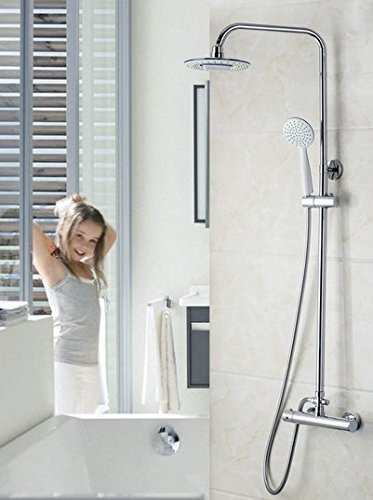 Ensemble de douche de salle de bain thermostatique encastré, pommeau 20,3 cm et tuyau