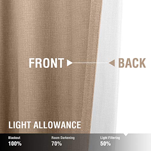 Jinchan Microfiber Curtains For Bedroom Living Room Linen Textured Window Treatments Grommet Top 2 Panels 84 Inch Length Taupe #TOP4