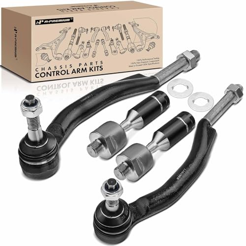 A-Premium 4Pcs Front Inner & Outer Tie Rod End Kit, Compatible with Chevrolet & GMC & Buick & Saab & Isuzu & Oldsmobile - 2002-2009 - Trailblazer SSR Envoy (XL/XUV) Rainier 9-7x Ascender Bravada