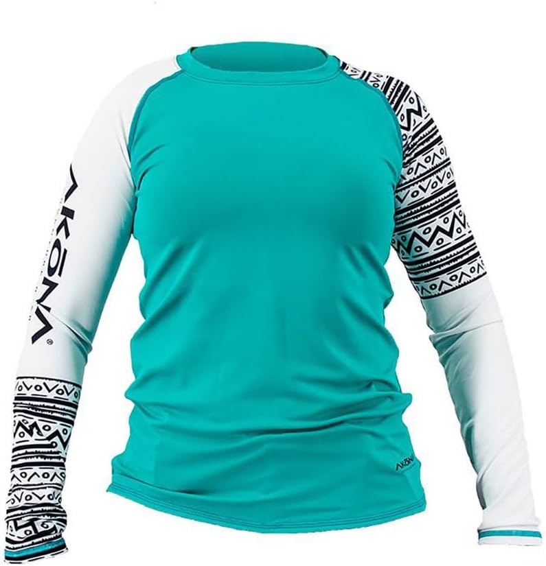 AKONA Women's Long Sleeve Rash Guard, Sun Shirt SPF50+, and Watersports Top. Snorkeling, Surfing, Paddling, Kayaking, Diving