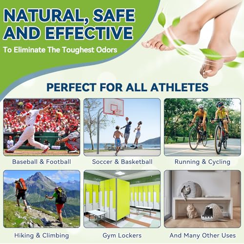 Shoe Deodorizer Spray, 2 Pack Natural Shoe Refresher Spray for Men and Women, Extra Strength Shoe Odor Elimination for All Types of Footwear, Multi-Purpose Shoe Smell Remover Fights Odor and Stink