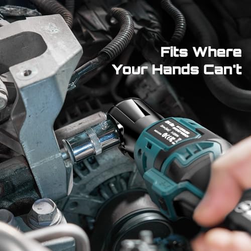 Seesii Cordless Electric Ratchet Wrench: 50Nm Torque 220RPM, 1/4" Power Ratchet Set w/ 2×2.0Ah Batteries, 5 Sockets, Fast Charger, 3" Extension, Carrying Bag - for Auto Repair, DIY, Motorcycle
