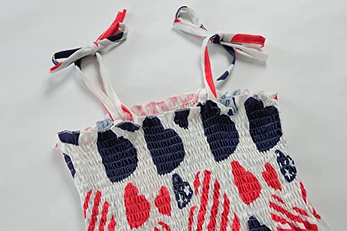 Ddsol Toddler Little Girl 4Th Of July Dress American Usa Flag Fourth Memorial Day Sundress Baby Kid Star And Stripe Spaghetti Strap Sleeveless Outfit Clothing Independence Patriotic Clothes Size 7 #TOP1