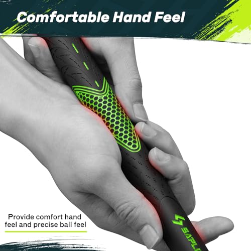 Image of SAPLIZE Golf Grips Set of 13 with Complete Regripping Kit, Midsize, Rubber Golf Club Grips, Green