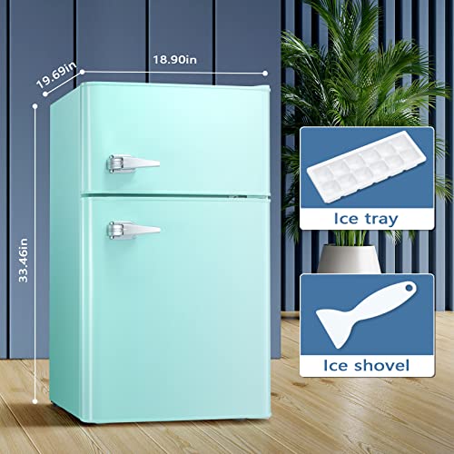 Antarctic Star F5890 Mini Fridge 3.1Cu.Ft Compact Refrigerator 2-Doors Freezer Low Noise Defrost Storage Of Beverages Vegetables Fruits Kitchen Living Room Office Dormitory Green thumb #4