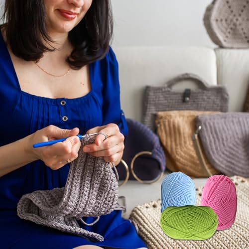 Hilo de algodón para crocheting de 20 piezas multicolor de algodón de leche para bufanda y tejer 6