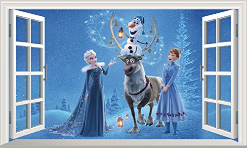 Chicbanners Pegatina de Pared para Ventana de Frozen Anna y Elsa Olaf V301 Cover