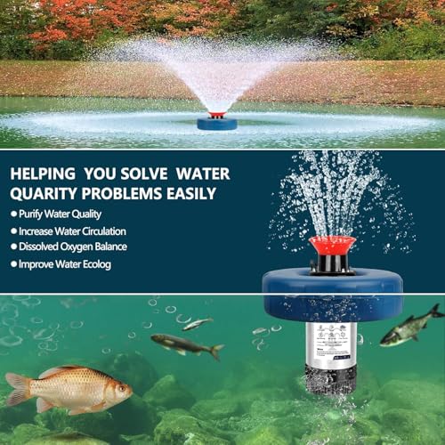 Pond Fountain Aerator Pond Fountain - 1 HP 15,000 gallons/Hour 750 watts - Pond Aerator Equipped with 100-foot Power Cord and Multi-Function Timer Suitable for Large Ponds and Lakes - Image 3