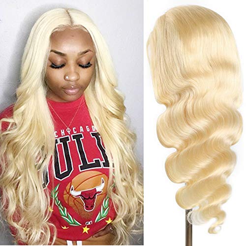 4X4 Lace Closure Wig 613 Human Hair Pre Plucked Free Part High Density 613 Closure Wig Transprent Lace Brazilian Body Wave Virgin Hair 100% Human Hair Grade 9A Soft Same Day Delivery 22 Inch