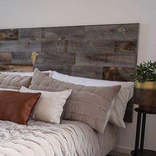 Stikwood Reclaimed Weathered Wood Stikit Headboard Queen | 35" H x 64" W | Easy Peel & Stick, Brown, 6 Count Stikwood Reclaimed Weathered Wood Stikit Headboard Queen | 35" H x 64" W | Easy Peel & Stick, Brown, 6 Count