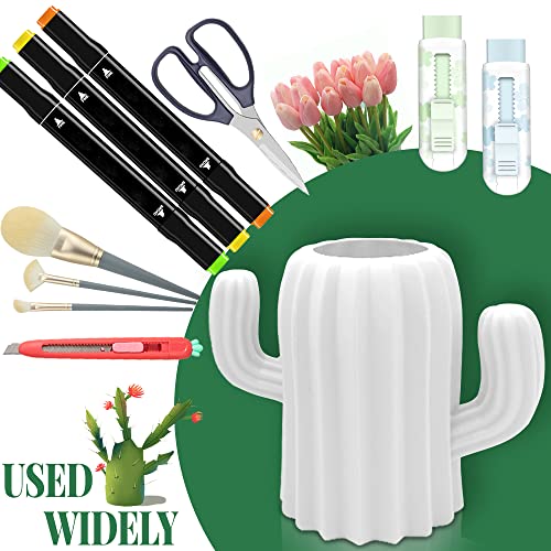 LeonBach 3 Pack Cactus Pen Holders for Desk,Cute Pencil Holders Succulent Pen Cups Cactus Office Classroom Decor Boho Desk Accessories Makeup Brush Holder Toothbrush Holder for Home School Office - Image 6