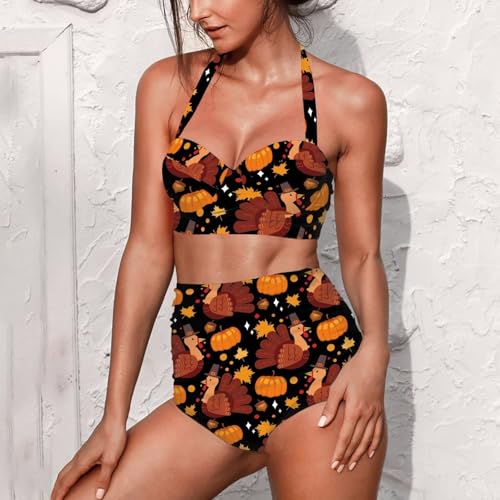 Women's Two Piece Swimsuit Sexy Tummy Control Bikini Sets High Waist Bathing Suits Ruched Ruffle Push Up for Women4