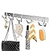 OUNONA Wall Mount Hook Rack, Stainless Steel Coat Rack Coat Hooks with 5 Heavy Duty Hanger Hooks, Hook Rail for Towel Bag Clothes, 17.32-Inch