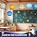 8 PCS Planet Paper Lanterns, 12 Inch Outer Space Party Decorations, Solar System Hanging Planets Lantern for Kids Space Theme Party Birthday Room Decorations