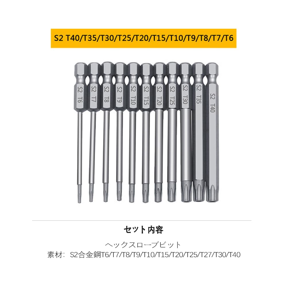 Amazon | HEJINYUNトルクスドライバー ビット 六角軸へックス
