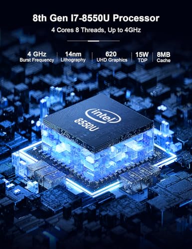Image of HYSTOU Mini PC I7 8550U Windows 11 PRO Mini Industrial Computer