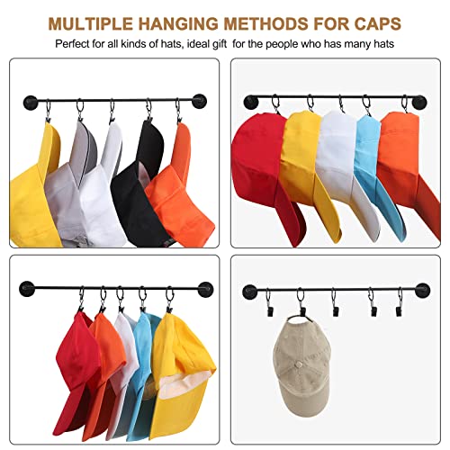 Kruodop Hat Rack For Wall Baseball Cap Organizer Hanger With 40 Clips Hat Racks, Black Modern Metal Hat Holder Wall-Mounted Caps Display For Closet Bedroom Entryway Laundry 4 Pack #TOP5