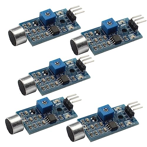 KICHOUSE Adjustable Sensitivity Sound Sensor 5pcs Voice Activated Switch Module 3.3v-5v Operation Digital Switch Output