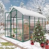 Heightening Design: The 86.4-inch-tall outdoor greenhouse is equipped with a unique raised door and roof design, allowing easy access without bending over and making the space more spacious Sturdy and Durable: With 1200 g/㎡ thickened panels and heavy...