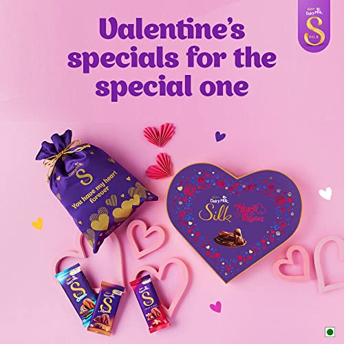 Image of Cadbury Dairy Milk Silk Heart Shaped Chocolate Gift Box,324 Grams