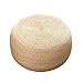 Naturalna słoma Osmańska ślad 12in Puffe Rattan Słomiane Pufy, Tatami Rattan Okrągły stołek do medytacji, handmade podłoga Puf Seat Japoński styl (Color : Beige, Size : 45 * 30cm)