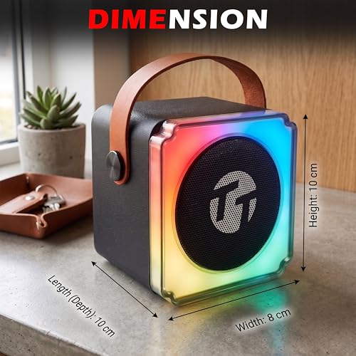 Image of Target TT-BSA-22 Portable Karaoke Speaker with Wireless Mic, RGB Lights, 10W Stereo, Bluetooth, USB, TF Card, AUX, Black