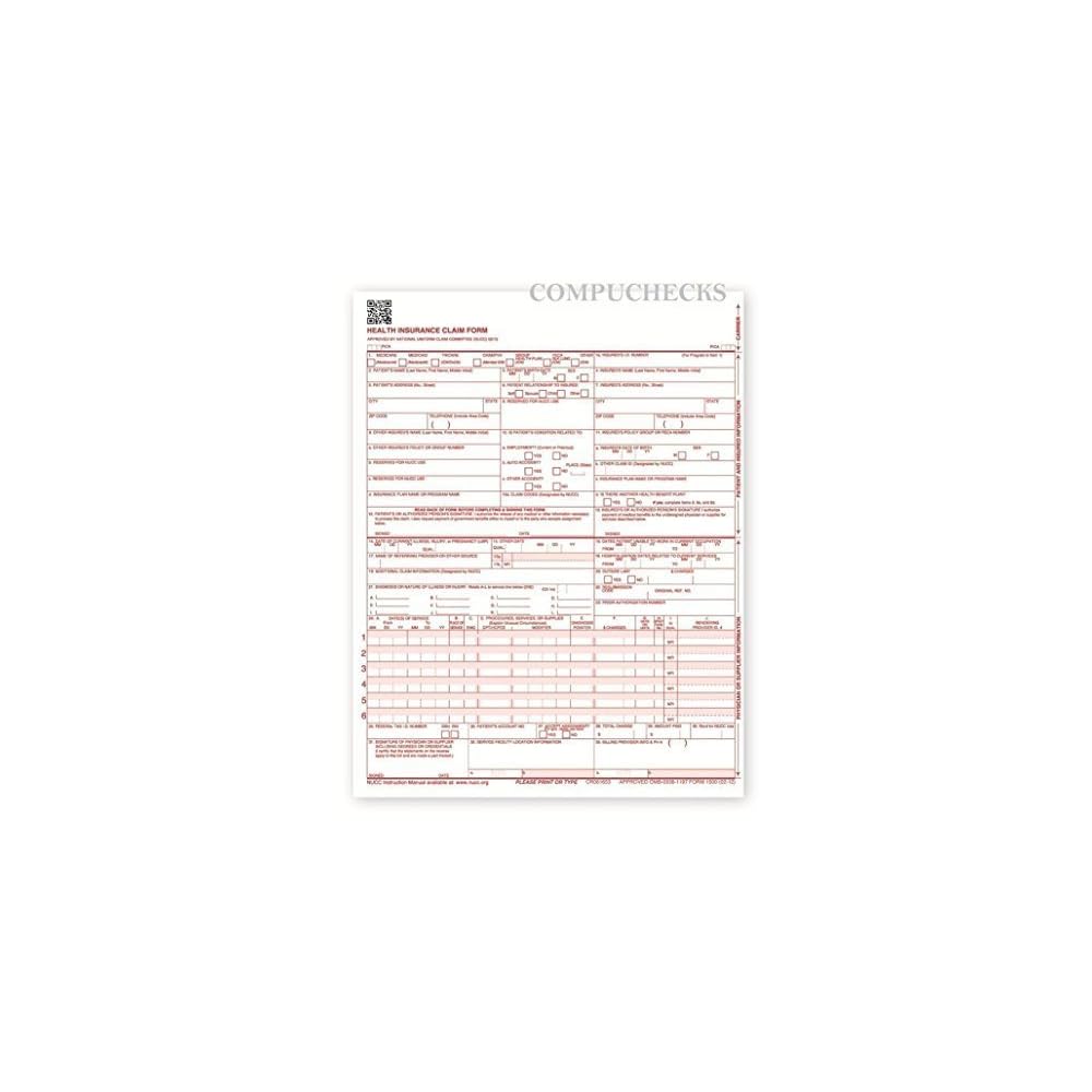 Buy Compuchecks New Cms 1500 Claim Forms - Hcfa (Version 02/12) (500  Sheets), 7106 Online at Lowest Price in Turkey. B00HNDPJMQ