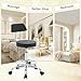 FIRAVOE Rolling Stool with Back,Adjustable Height Foot Rest Rolling Salon Chair 19.5