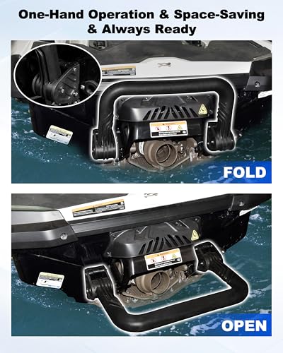 POKIAUTO Boarding Ladder Step for Sea-Doo GTX/RXT/RXT X/Wake Pro 2018-2023 Accessories, Strong Spring Automatic Rebound Reboarding Watercraft Ladder Step Kit, Replace OEM # 295100747 295100869