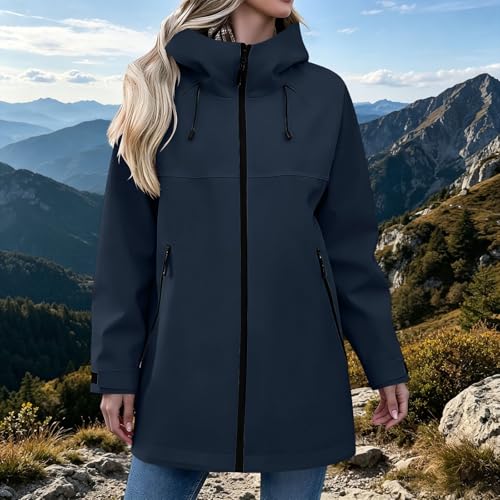 Veste imperméable légère coupe-vent à capuche et fermeture éclair intégrale