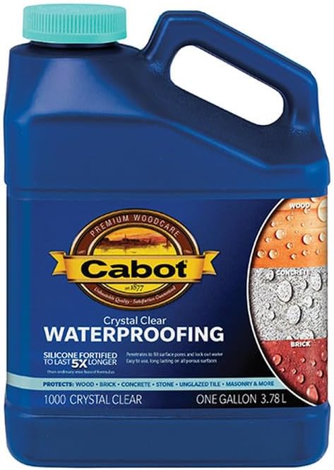 8-Pack of 1 gal Cabot 1000 Crystal Clear Waterproofing Sealer with Teflon