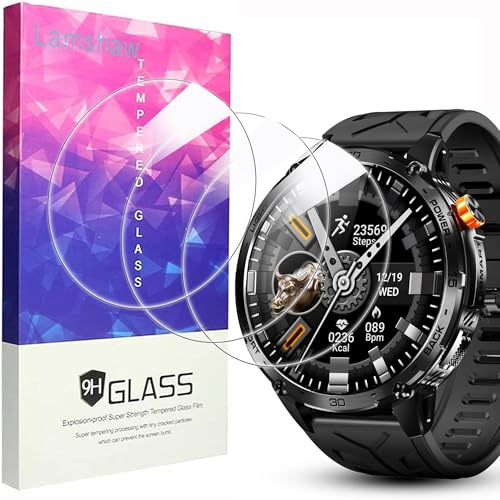 Verre trempé Alpha Smartwatch Alpha 1.7 Lamshaw pour éviter les rayures d'écran au quotidien x3