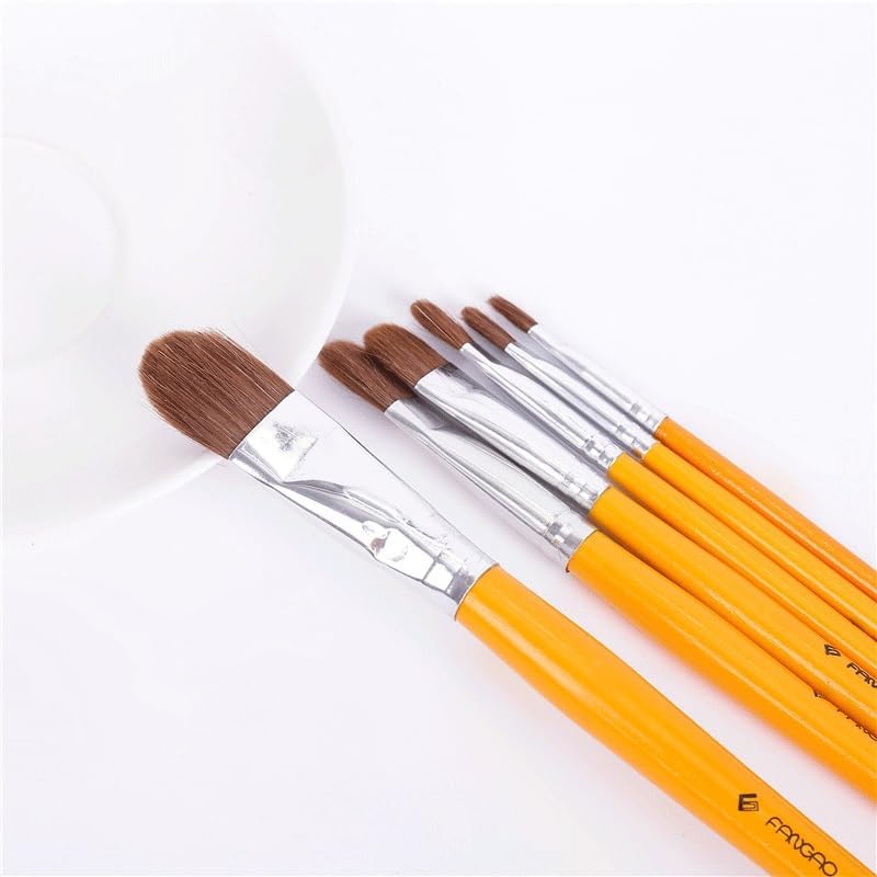 Nylon Hair 6 Combination Art Brush Set Solid Wood Oil Painting Paintbrush Sets image 2
