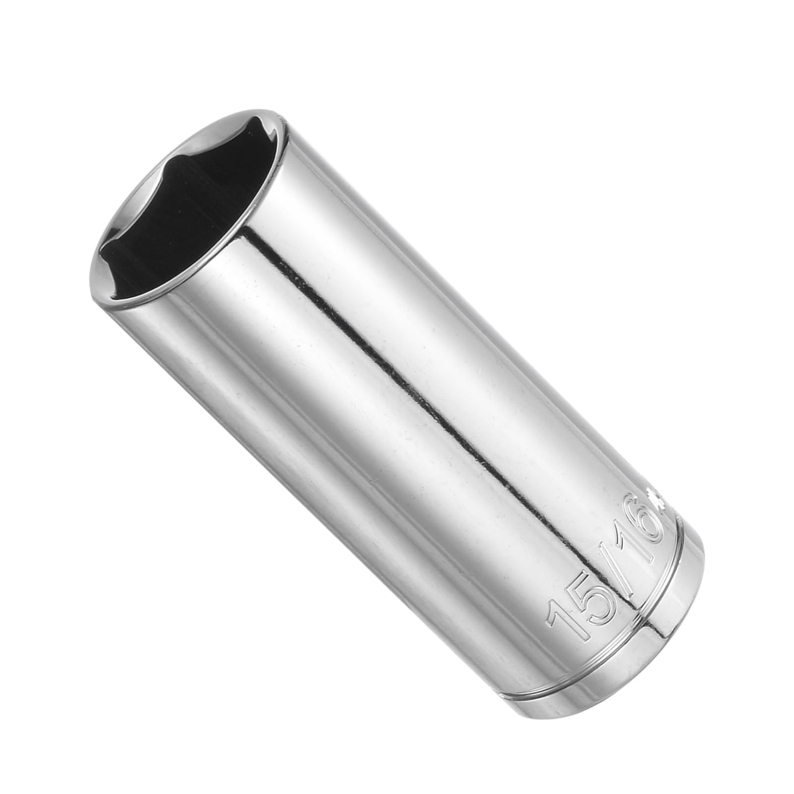 CoCud 6-Point Socket, 1/2" Drive 15/16 Deep, Mirror Chrome Plating CR-V SAE Deep Impact Socket