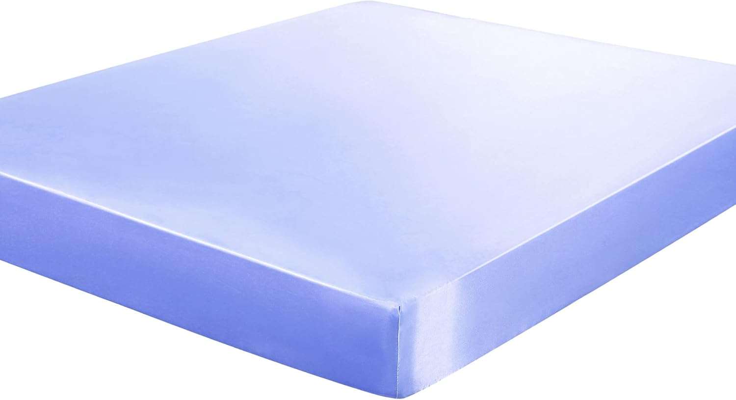 uxcell Full Fitted Sheet Only - Satin Silky Mattress Protector, 12" Deep Pocket Bed Mattress Cover - Soft and Breathable Satin Purple Fitted Bed Sheets,74"x54"