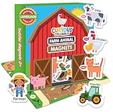 Curious Columbus Fridge Magnets for Toddlers 1-3 Year Olds | Farm Animal Refrigerator Magnets for Kids| Baby ABC Learning and Educational Toys from Babies to Preschool