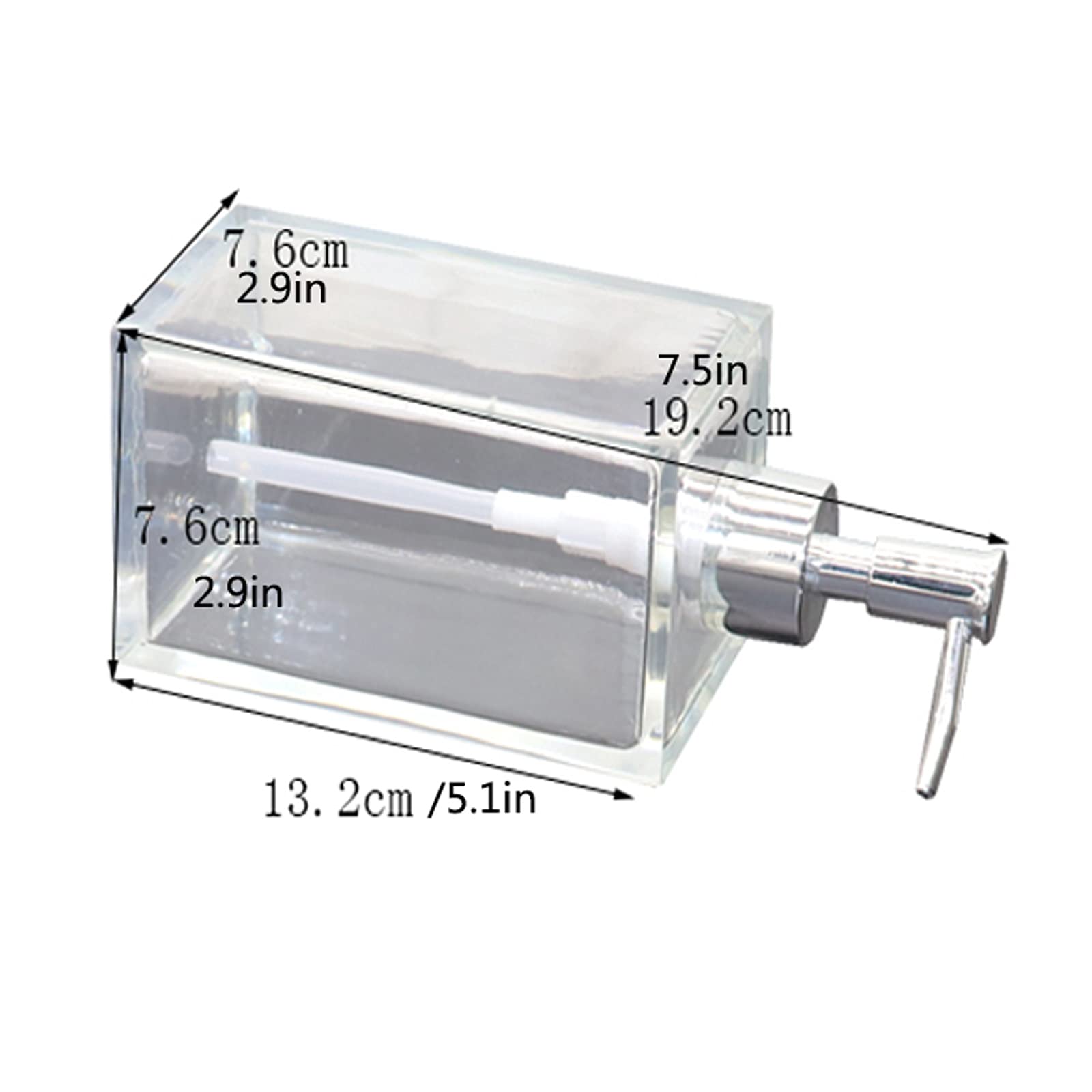 Dispenser di sapone in resina, flacone per lozione, testina di pompaggio zincata, crema mani, shampoo, per casa e ufficio, grande capacità, trasparente, 500 ml/17,6 oz, bagno (Colore: Clear2)