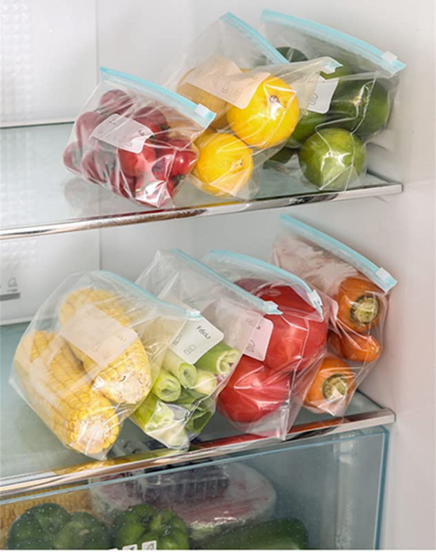 Image of pristu Zip lock Bag For Storage,Zip lock Pouches,Ziplock Bags For Fridge Storage,Freezer RE-USABLE Zipper Bags,Zip lock bags Medium (9 inchX 10 inch) (5)