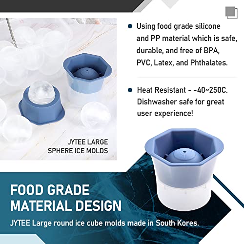 Round Ice Ball Maker Mold - Large Slow Melting Big Ice Cube Sphere Trays For Whiskey, Cocktails, Tequila And Bourbon, Scotch - 4 Pack, Blue #TOP1