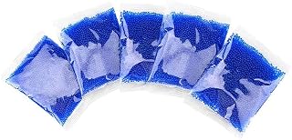 Cute Burgeen Gel Blaster Refill Ammo (7-8mm, 5 Packs, 10000pcs Per Pack), Gel Splatter Water Beads Gel Ball, Water Based Gel Balls Bullet, Eco Friendly, Non-Toxic (Blue)