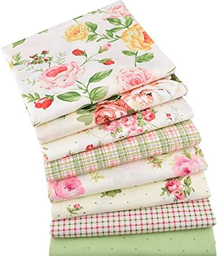 8Pcs/Lots 40x50cm Rose Flower Style Series Cotton Fabric Patchwork Cotton Fabric - Fat Quarters for Sewing - Fat Quarters Fabric Bundles Baby - Fat Quarters Fabric Autumn - Patchwork Fabrics for Quilt