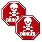 AutoAccessoryMisc Danger Skull Crossbones 2 Pack Stickers