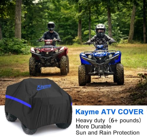 Image of Kayme ATV Cover Waterproof Outdoor Heavy Duty, 4 Wheeler Quad Cover All Weather Rain Snow UV Protection, Fits for Kawasaki, Polaris, Honda, Can-Am,Yamaha, Arctic Cat, Suzuki Etc. (100x43x48 inch)