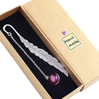 Toirxarn Birthday Constellation Metal Feather Bookmark, Luminous Pendant, is A Practical and Creative Gift for Readers,Women, Friends, Students. (Blue Scorpio)