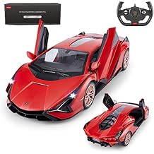 RASTAR RC Car Lamborghini Sian FKP 37 1/14 Remote Control Car, Lamborghini RC Toy for Kids Boys - RED