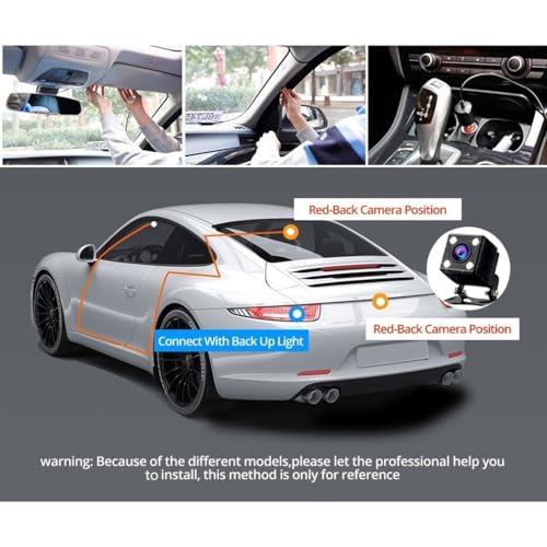 XRC TECH Câmera de painel de 3 canais para carros, HD frontal 1080p dentro da cabine e câmera trasei