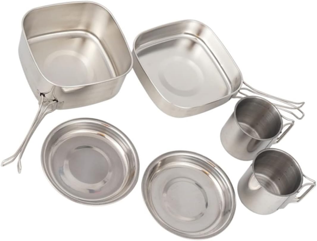 HANABASS 1 Set Outdoor Camping Cooker Backpacking Cook Gear Lightweight Camping Pan Portable Camping Cookware