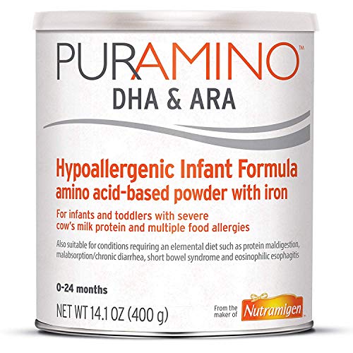 PurAmino Hypoallergenic Baby Formula Powder for Severe Food Allergies, 14.1 Oz - Omega