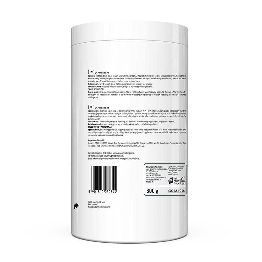 Apis Natural Cosmetics Professional Api-Podo Intense Perełki do stóp zmiękczające kwasy AHA BHA 800 g